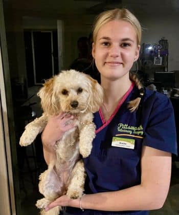 Trainee Nurse Brooke with dog