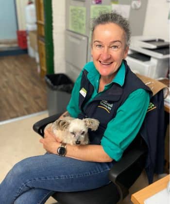 Nurse Gina with dog